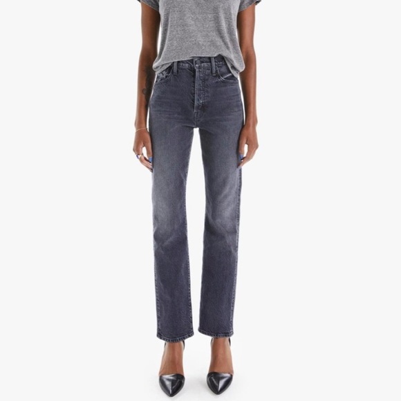 MOTHER High Waisted Hiker Hover Jeans Roadtrip Renegade Black 26